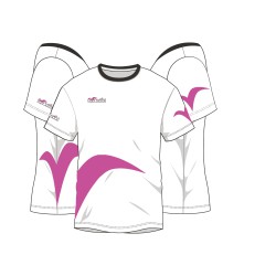 White/fuchsia microfibre T-shirt