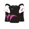 Black/fuchsia microfibre T-shirt