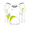 T-Shirt blanc/vert en microfibre