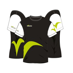 Black/green microfibre T-shirt