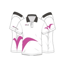 White/fuchsia microfibre...