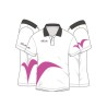 White/fuchsia microfibre polo shirt