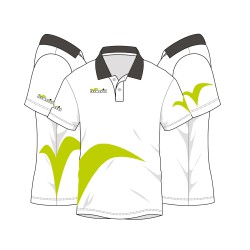 White/green microfibre polo...