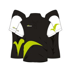 Black/green microfibre polo...