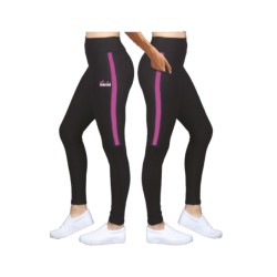 Black/fuchsia leggings