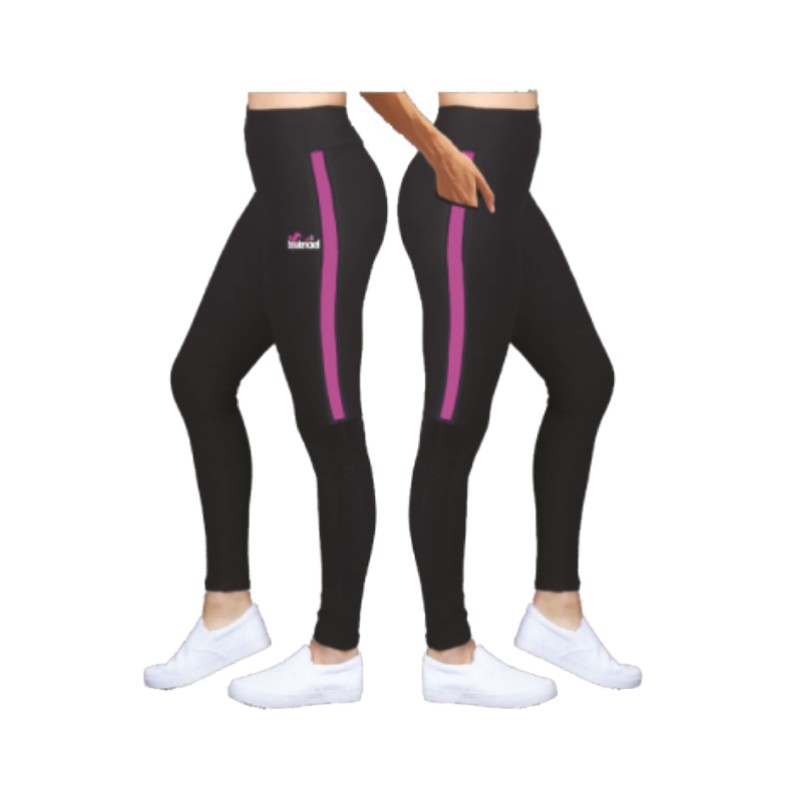 Black/fuchsia leggings