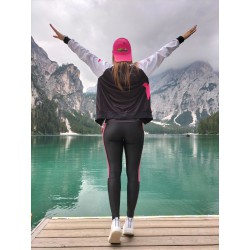 Black/fuchsia leggings