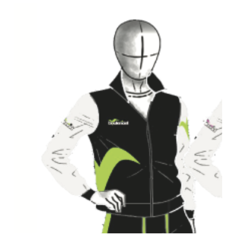 Black/green microfibre tracksuit top