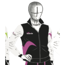 Black/fuchsia microfibre...