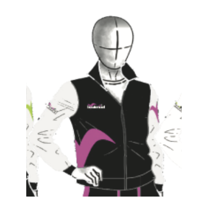 Black/fuchsia microfibre tracksuit top