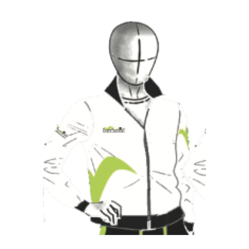 White/green microfibre tracksuit top