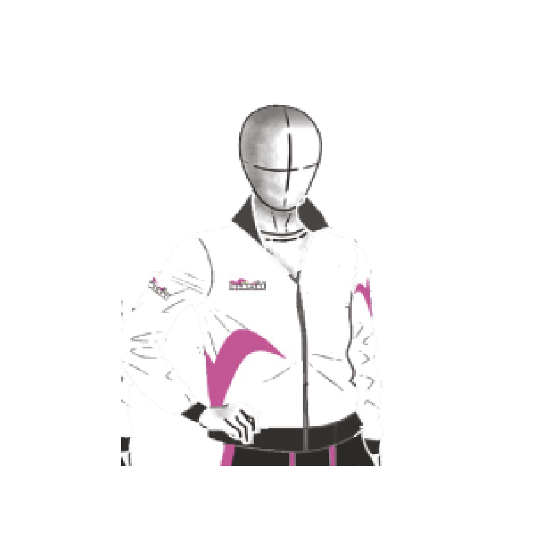 White/fuchsia microfibre tracksuit top