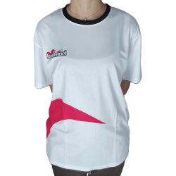 White/fuchsia microfibre T-shirt
