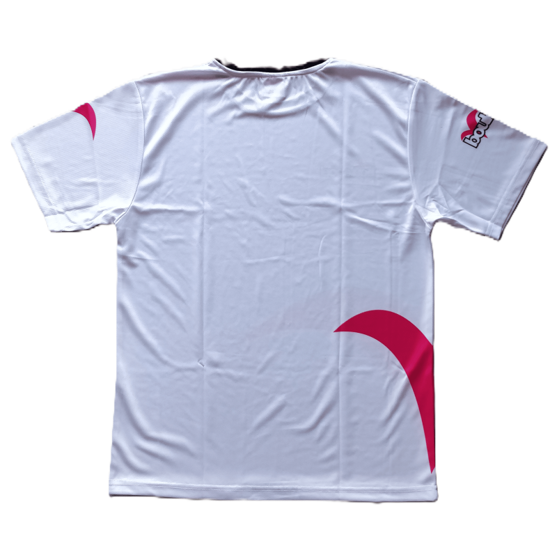 White/fuchsia microfibre T-shirt