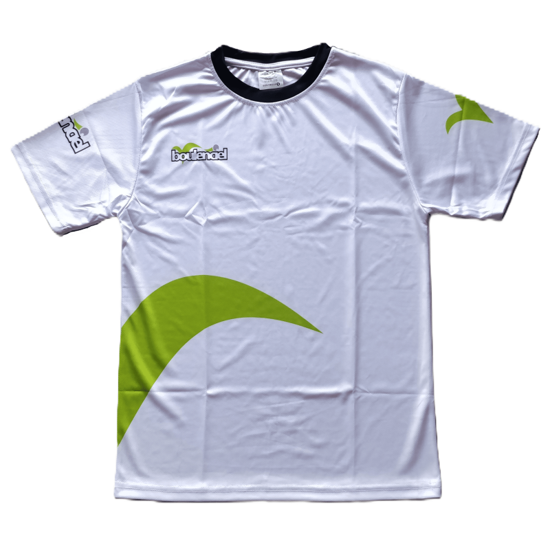 T-Shirt blanc/vert en microfibre