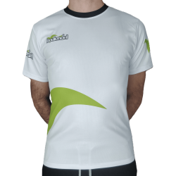 T-Shirt blanc/vert en microfibre