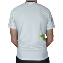 T-Shirt blanc/vert en microfibre