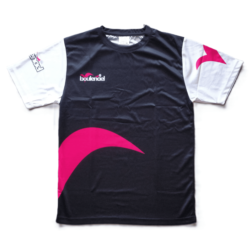 Black/fuchsia microfibre T-shirt