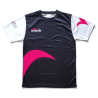 Black/fuchsia microfibre T-shirt