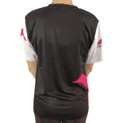 Black/fuchsia microfibre T-shirt