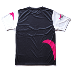 Black/fuchsia microfibre T-shirt