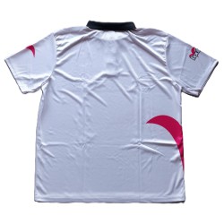 White/fuchsia microfibre polo shirt