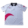 White/fuchsia microfibre polo shirt