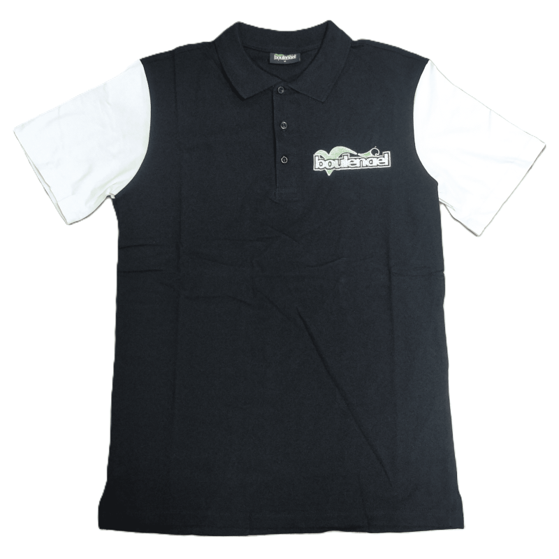 Black/White cotton polo shirt