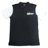 Black/White cotton polo shirt