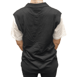 Black/White cotton polo shirt