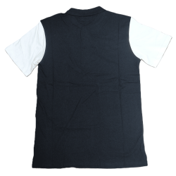 Black/White cotton polo shirt