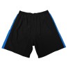 Black/blue microfibre shorts