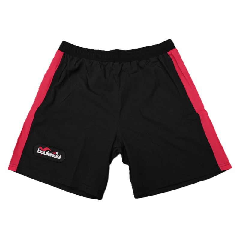 Black/fuchsia microfibre shorts