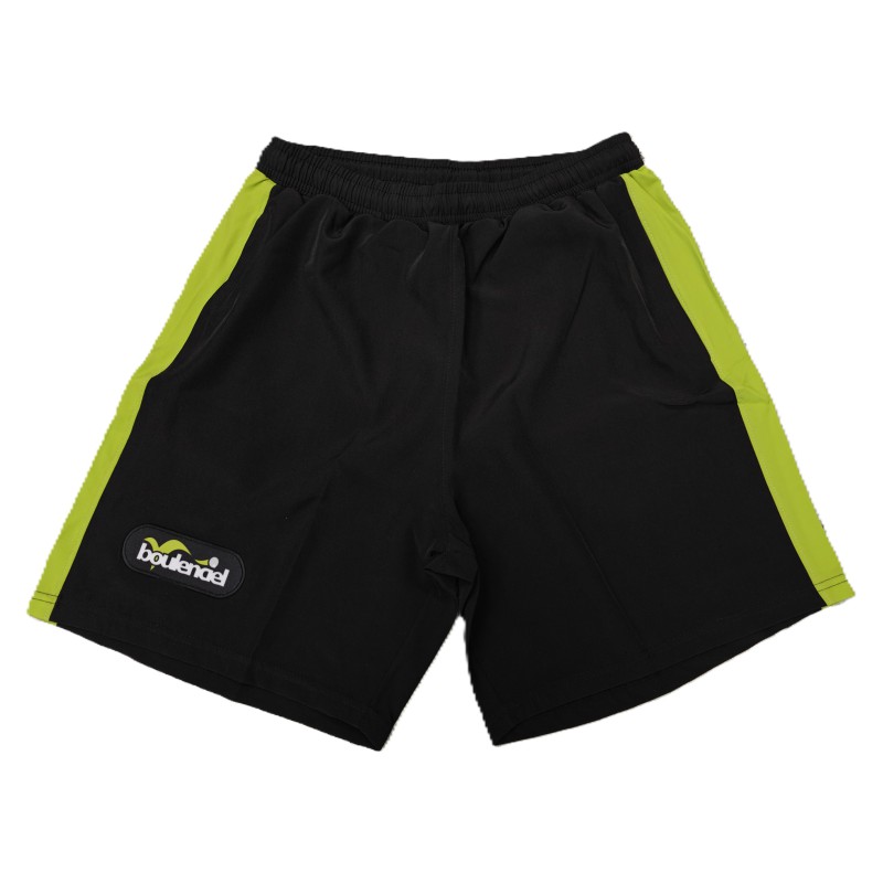 Black/green microfibre shorts