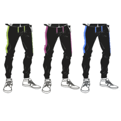 Green, fuchsia and blue...