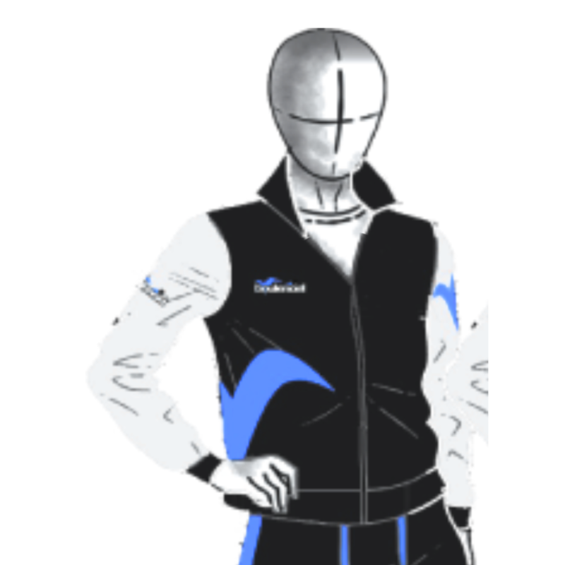 Jersey de chándal negro/azul de microfibra