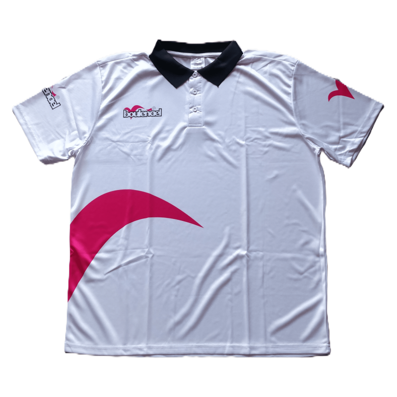 T-Shirt blanc/fuchsia en microfibre