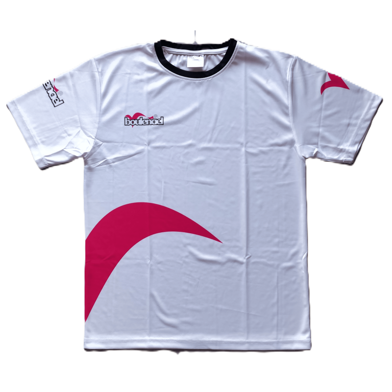 T-Shirt blanc/fuchsia en microfibre