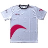 T-Shirt blanc/fuchsia en microfibre